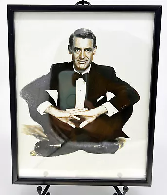 Colorized Framed Actor Cary Grant Photograph Hollywood Star Bar Movie Room Decor • $24.99