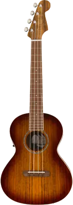 Fender Rincon Tenor Acoustic Electric Aged Cognac Burst Ukulele With Bag - Demo • $169.95