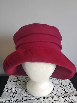 Vintage Smith & Hawken Cloche Ladies Hat Wool Cotton Burgundy • $29.99