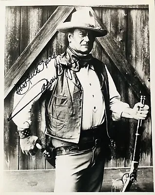 JOHN WAYNE “In Person” Autographed Photo Signed 8x10 To Larry - “The Real Deal” • $1200