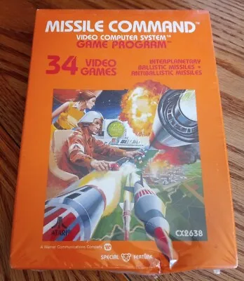 NEW SEALED Atari 2600 Missile Command 1980 CX2638 34 Games In 1 • $29.99