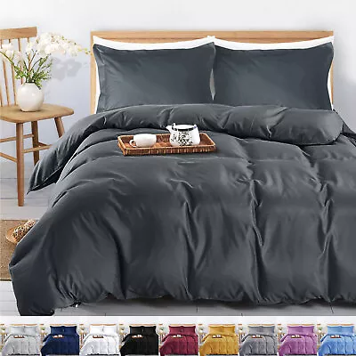 Luxury Reversible Duvet Cover Single Double King Size Quilt Covers Bedding Set • £8.99