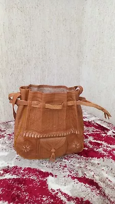 Moroccan Leather Bucket Bag Women's Shoulder  Bag Moroccan  Woman's  Handbag • $85.45