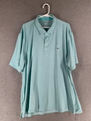 Vineyard Vines Polo Mens 2XL Green Striped Performance Short Sleeve Golf Shirt • $20.99