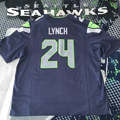 Marshawn Lynch Seattle Seahawks 24 Nike Game Jersey Blue Home XXL • $74.99