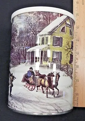 Vintage Maxwell House Coffee Can Currier & Ives 1868 American Homestead Winter • $5