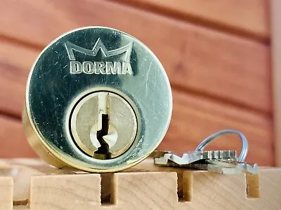 Dorma Kaba Security Lock Rim Mortise 2 Keys Cylinder Locksport Brass ✨ • $19
