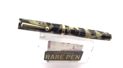 Vintage  MOORE 83 Fountain Pen PEARL BLACK CELLULOID 14K Fine Nib NEW OLD STOCK • $275