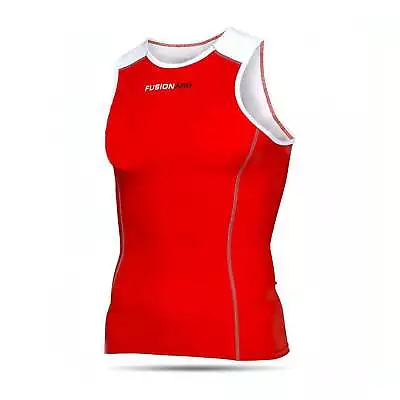 £18.49 • Buy Fusion Mens Power Triathlon Comfort Vest Lycra Training Top - Red