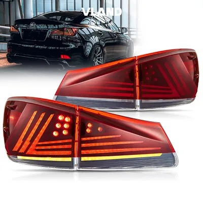 VLAND Full LED Tail Lights For 2006-2015 Lexus IS250 IS350 ISF Sedan W/Animation • £289.99