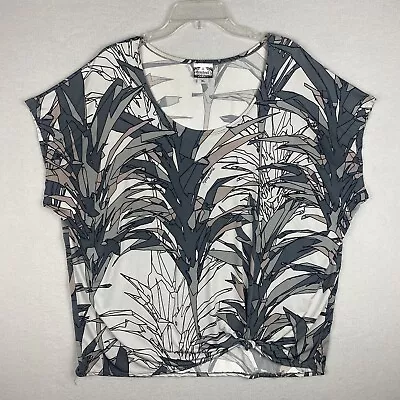 Manuhealii Women’s Hawaiian Blouse Top Shirt Size XL Gray Floral Print • $49.99