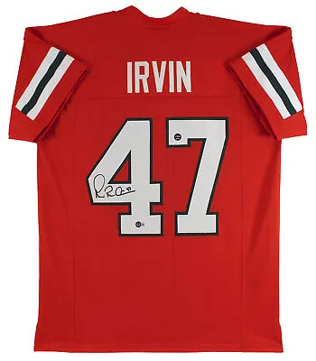 Miami Michael Irvin Authentic Signed Orange Pro Style Jersey BAS Witnessed • $179.99