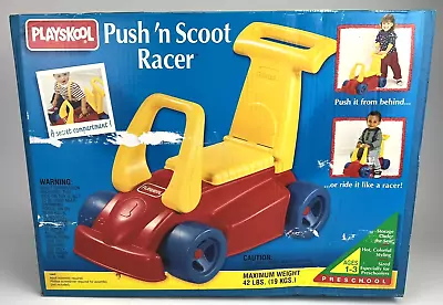 Vintage Playskool Preschool Push 'n Scoot Racer New - Open/Worn Box • $79.99