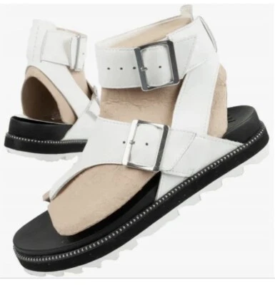 Sorrel Gladiator Sandals Womens Sz 9.5 Roaming T Strap Thong NL6272-125 White • £56.76