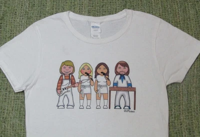 £6.59 • Buy VIPWees ABBA Tee Shirt Women's Small S Cartoon T-Shirt