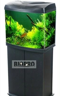 $309.99 • Buy BIOPRO (BLACK) Aquarium Fish Tank+ Cabinet Option 66L Glass LED Pump/Filter B260
