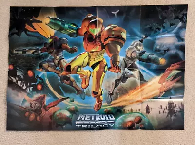 Metroid Prime Trilogy Promo Fold Out Poster Double Sided Wii 2009 • $25