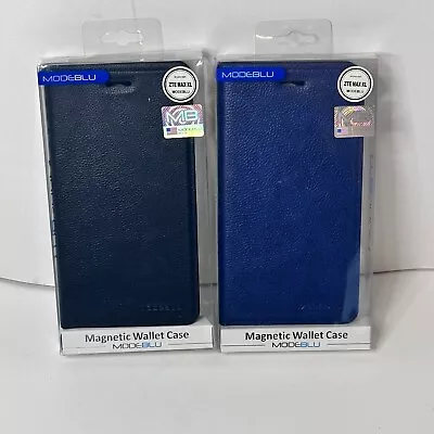 NEW ModeBlu Magnetic Wallet Case For ZTE Max XL Blade Max 3 Choose Blue Or Black • $9.99