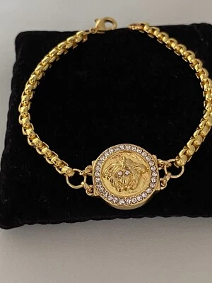 £4.99 • Buy Aztec Links Boho 1 Medallion Ladies Bracelet Greek Key Goddess Medusa Style UK