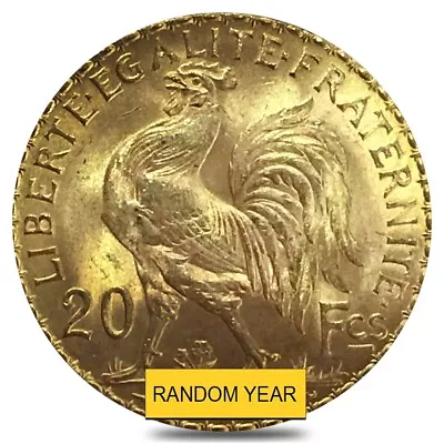 20 Francs French Rooster Gold Coin BU AGW .1867 Oz (Random Year) • $447.29