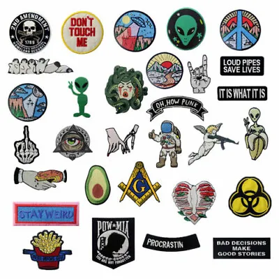 $2.99 • Buy Embroidered Patches Iron Sew On Design Patch For Clothes Appliques Transfers