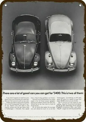 1967 VOLKSWAGEN BEETLE Car 2 VW Bugs Vintage-Look DECORATIVE REPLICA METAL SIGN • $24.99