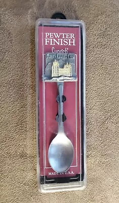 SUPERB Souvenir Spoon US Collectible Mormon Temple Salt Lake City Utah Pewter • $9.98