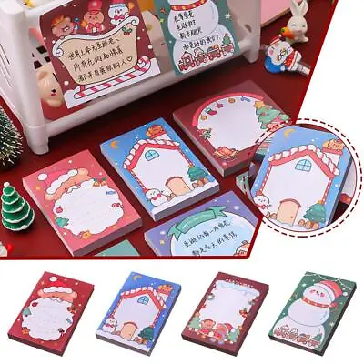 Student Cartoon Cute Christmas Sticky Note Santa Snowman HOT Message Leave A8X1 • $3.77