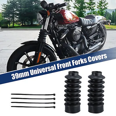 1 Pair Motorcycle 39mm Fork Covers Front Gaiters Shock Boots For Harley • $24.49