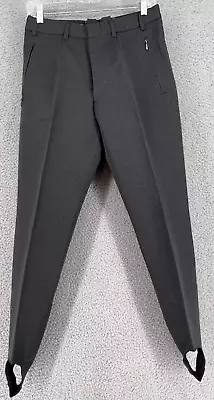 VTG Schuwarz Passau Black German Military Wool Stirrup Pants Size 28 • $34.99