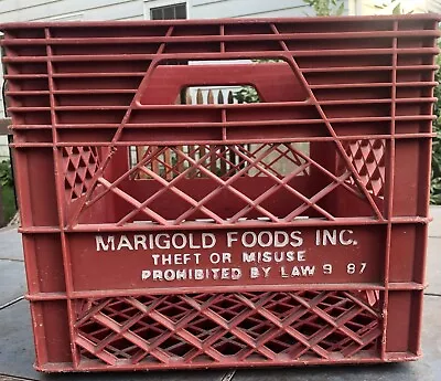 Vintage*MARIGOLD FOODS Inc.*dark Red Dairy Crate*milk Container*ERIE CRATES*PA. • $9.99