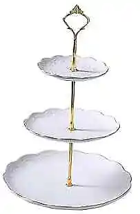  Macaron Color Ceramic 3-Tier Cake Stand/Cupcake Stand/Pastry 10/7/5-Inch White • $45.44