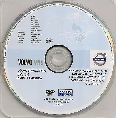 2002 2003 2004 2005 2006 Volvo S80 XC90 Navigation DVD Central + Southeast Map • $119