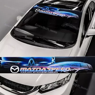 Front Windshield Premium Non-fading Vinyl For Mazda Speed Banner Decal Sticker • $14.49