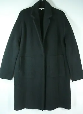 NEW VINCE Merino Wool Blend Longline Cardigan In Black - Size M #S5661 • $199.99