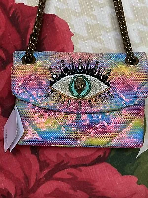 Kurt Geiger London Kensington Mini Rainbow Sequin Eye Crossbody Bag/$215 • $340.12