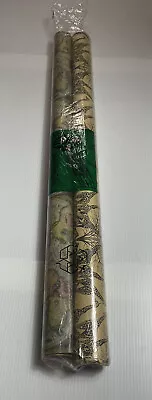 Vintage 90s African Safari & Old Map Revival Sally Foster Gift Wrap New In Bag • $19.49