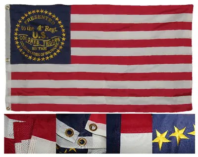 3x5 Embroidered USCT Maryland 4th Division 600D 2Ply Nylon Flag 3'x5' With Clips • $46.88