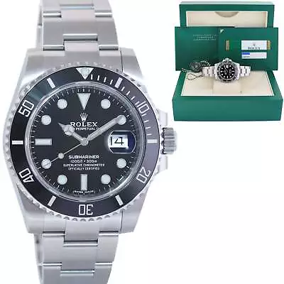 MINT 2016 PAPERS Rolex Submariner Date 116610 Steel Black Dial Ceramic Watch Box • $10992.13