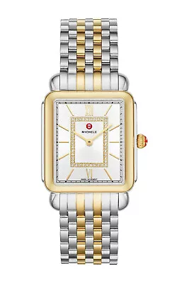 New Michele Deco II Diamond Dial Two Tone Gold MWW06X000037 Ladies Watch • $849