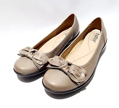 £32.99 • Buy Hotter Jewel Tan Beige Leather Shoes UK 5.5 STD Ballerina Pumps Comfort Concept