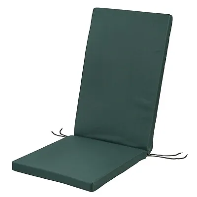 WATERPROOF High Back Chair Cushion SEAT PAD Outdoor Patio Garden DARK GREEN • £29.99