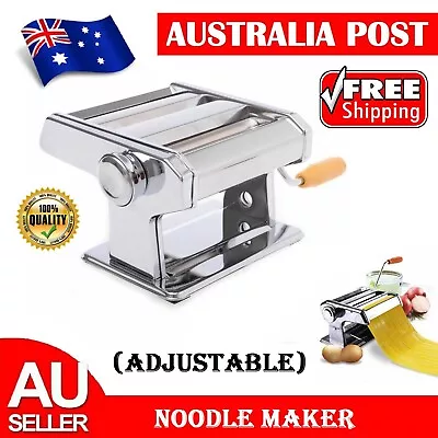 Pasta Maker Roller Machine Dough Rolling Pin Mat Spaghetti Noodle Fettuccine Set • $56.99