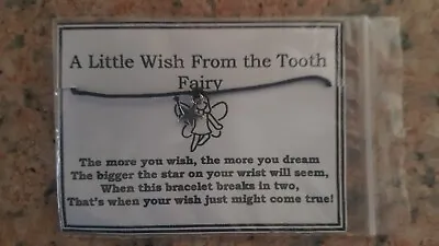 Handmade TOOTH FAIRY Wish Bracelet With Tibetan Silver Charm - LETTERBOX GIFT • £2.50