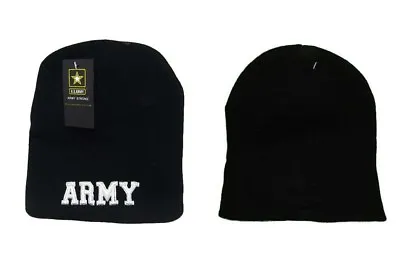 U.S. Army Letters Military Black Embroidered Beanie Skull Cap Hat WIN601D • $8.88