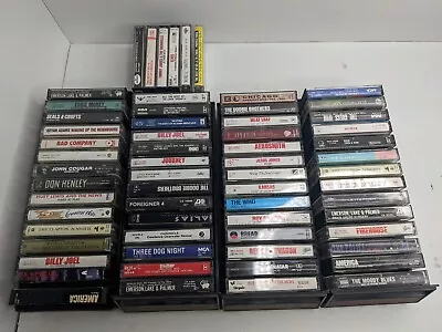 Lot Of 63 Cassette Rock Heavy Metal Tapes 60s70s 80s Aerosmith Van Halen Journey • $124.99