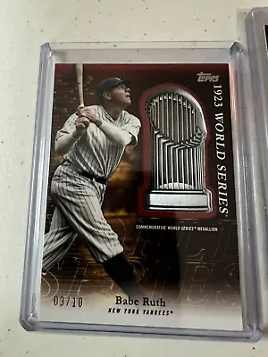 2023 Babe Ruth #3/10 World Series Comm Medallion Gold Jersey #1/1 • $249.95