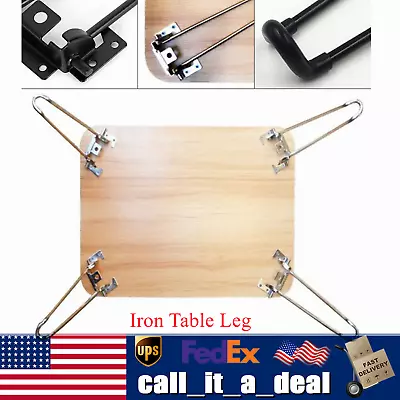 28  4 Pcs Solid Iron Bar Folding Metal Table Desk Hairpin Legs W/ Screw Sturdy • $26.61