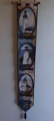 Harbor Lights Tapestry Bell Pull Lighthouse Scene 6.75 X 41 (17.15X104.14cm) Has • £12.52