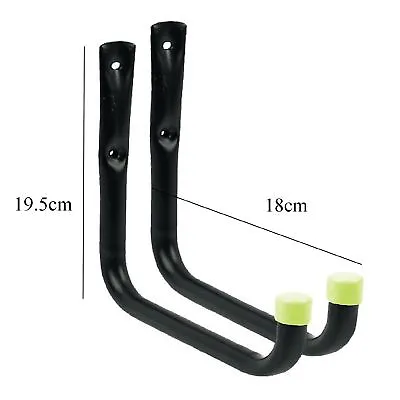 2 X 18cm Storage Hooks Wall Mounted Tidy Tools Ladder Garage Garden Shed Bikes • £8.49